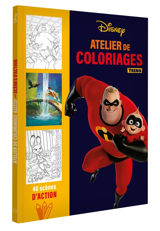 DISNEY TEENS - Atelier de coloriages - Scènes d'action -  - Hachette Jeunesse Collection Disney